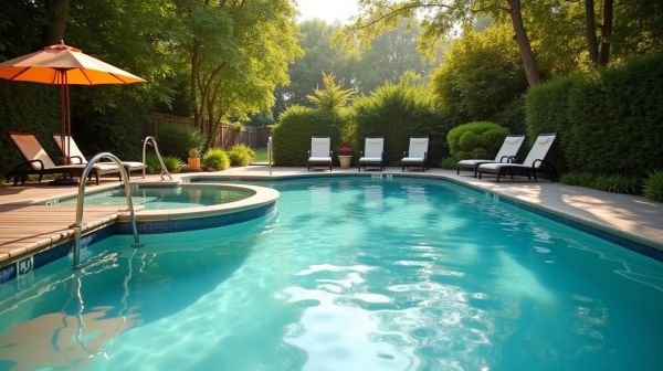 Piscine avec plage immergée : l'atout charme qui valorise votre jardin