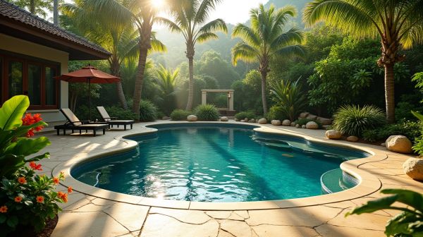 Piscine avec plage immergée : l'atout charme qui valorise votre jardin
